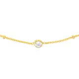 Birmingham Jewelry - 14K Yellow Gold CZ Bezels on Saturn Chain Adjustable Choker - Birmingham Jewelry