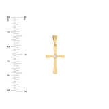 Birmingham Jewelry - 14K Yellow Gold CZ Center Polished Cross Pendant - Birmingham Jewelry