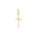 Birmingham Jewelry - 14K Yellow Gold CZ Center Polished Cross Pendant - Birmingham Jewelry