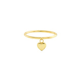 Birmingham Jewelry - 14K Yellow Gold Dangle Heart Wire Ring - Birmingham Jewelry