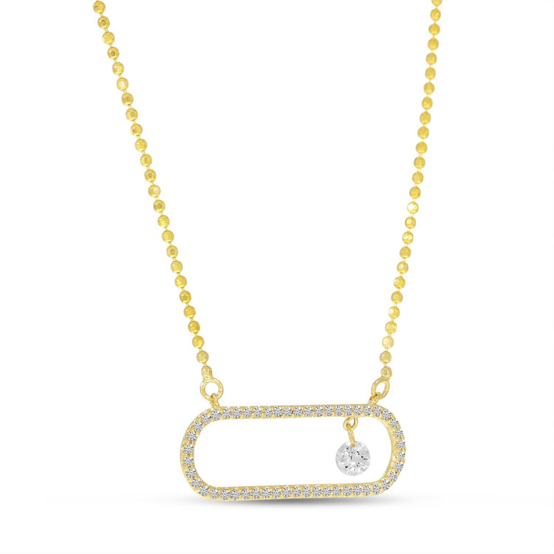 14K Yellow Gold Dashing Diamond In Paperclip Necklace Birmingham Jewelry Necklace Birmingham Jewelry 