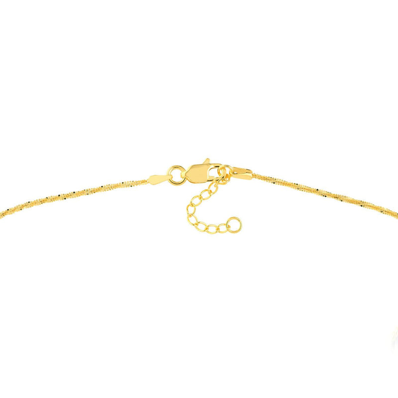 Birmingham Jewelry - 14K Yellow Gold D/C Beads on Axis Chain Adjustable Anklet - Birmingham Jewelry