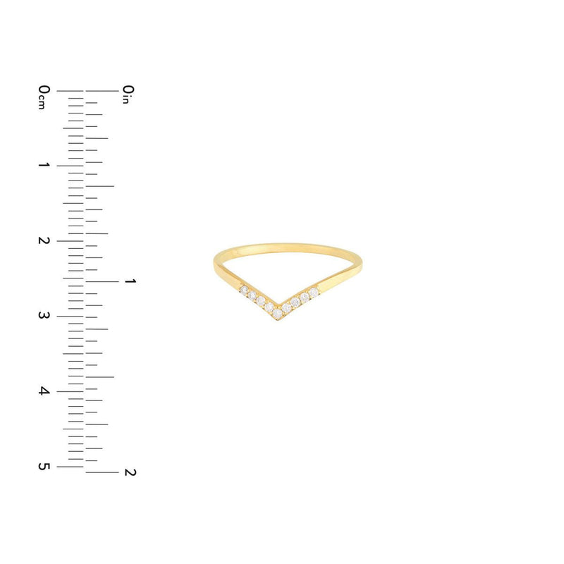 Birmingham Jewelry - 14K Yellow Gold Diamond Chevron Ring - Birmingham Jewelry