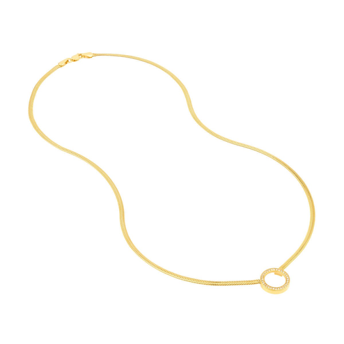 Birmingham Jewelry - 14K Yellow Gold Diamond Circle Snake Necklace - Birmingham Jewelry
