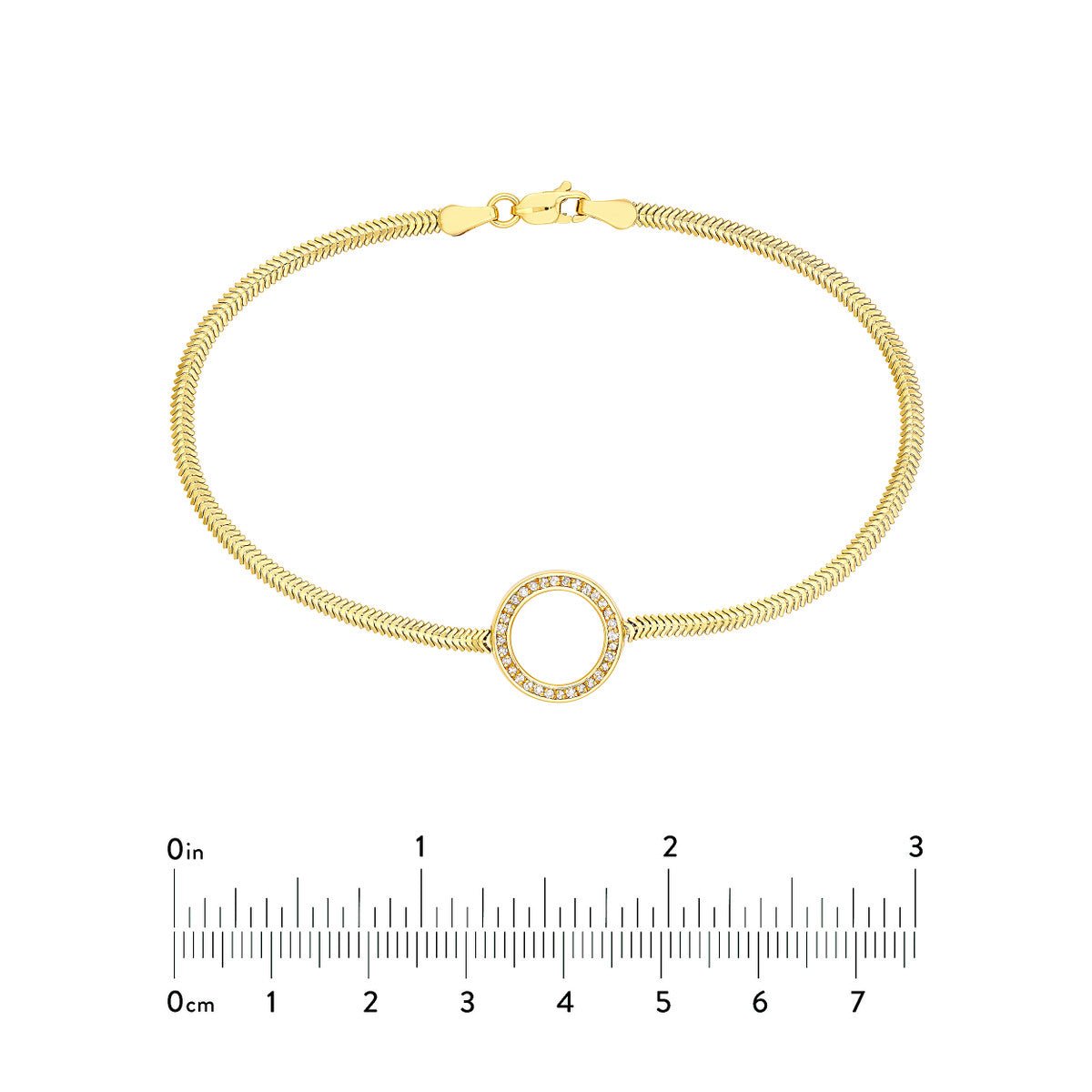 Birmingham Jewelry - 14K Yellow Gold Diamond Circle Station Snake Bracelet - Birmingham Jewelry