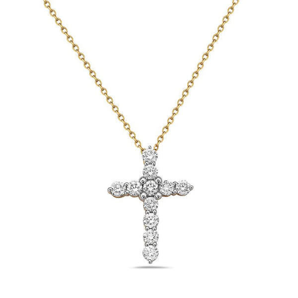 14K Yellow Gold Diamond Cross Pendant Birmingham Jewelry Necklace Birmingham Jewelry 