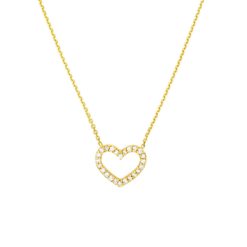 Birmingham Jewelry - 14K Yellow Gold Diamond Frame Heart Necklace - Birmingham Jewelry