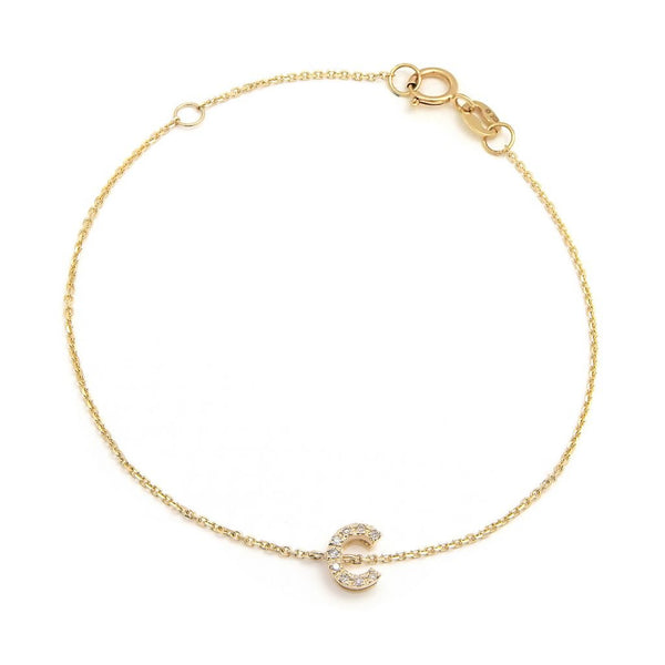 Birmingham Jewelry - 14K Yellow Gold Diamond Initial "C" Bracelet - Birmingham Jewelry