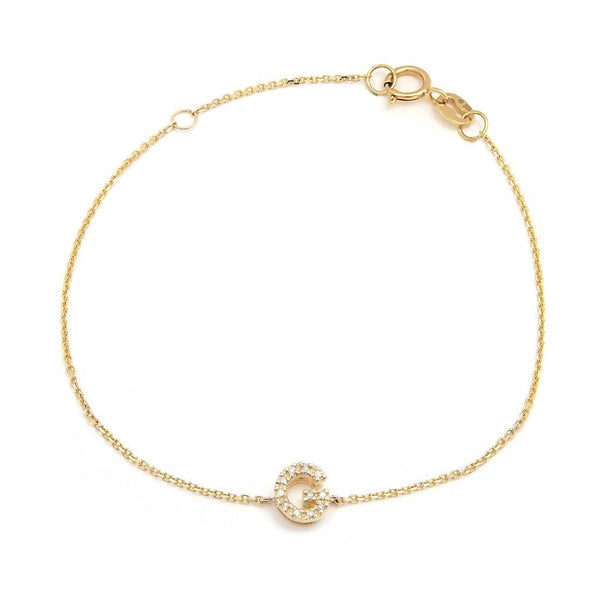 Birmingham Jewelry - 14K Yellow Gold Diamond Initial "G" Bracelet - Birmingham Jewelry