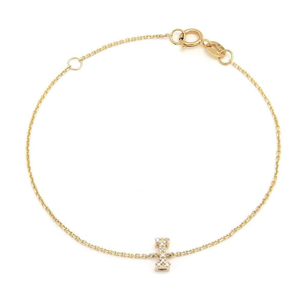 Birmingham Jewelry - 14K Yellow Gold Diamond Initial "I" Bracelet - Birmingham Jewelry