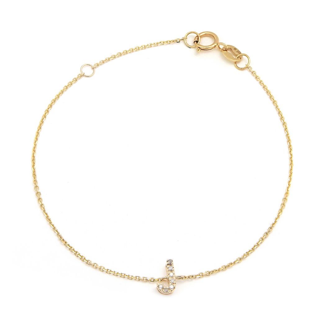 Birmingham Jewelry - 14K Yellow Gold Diamond Initial "J" Bracelet - Birmingham Jewelry