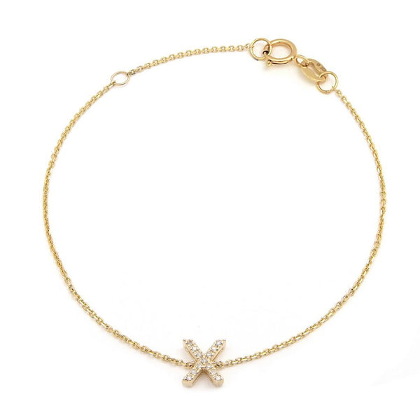 Birmingham Jewelry - 14K Yellow Gold Diamond Initial "X" Bracelet - Birmingham Jewelry