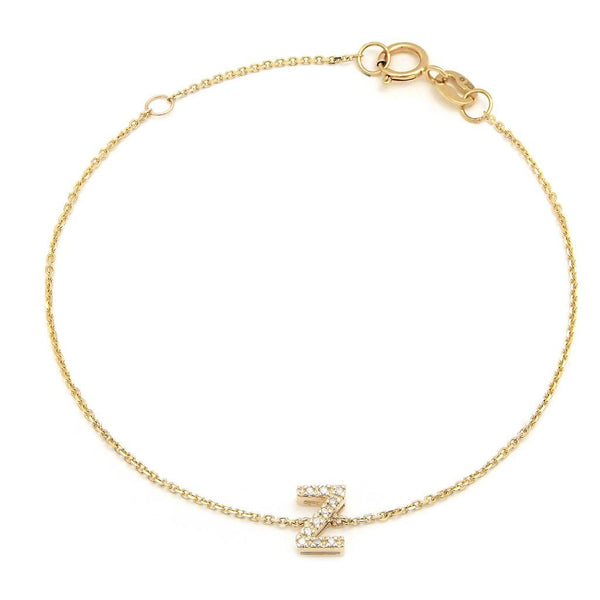 Birmingham Jewelry - 14K Yellow Gold Diamond Initial "Z" Bracelet - Birmingham Jewelry