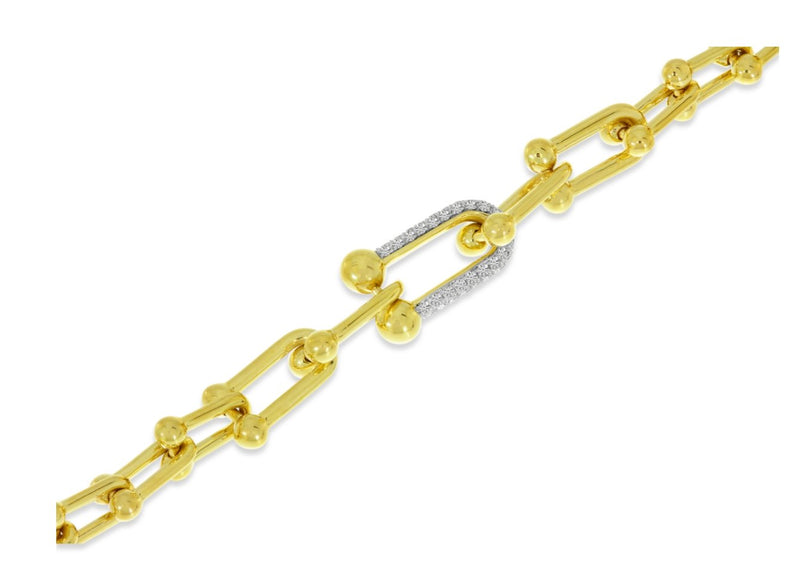 14k Yellow Gold Diamond Link Chain Bracelet Birmingham Jewelry Bracelet Birmingham Jewelry 