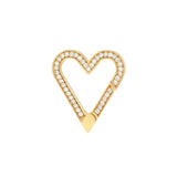 Birmingham Jewelry - 14K Yellow Gold Diamond Open Heart Push Lock - Birmingham Jewelry