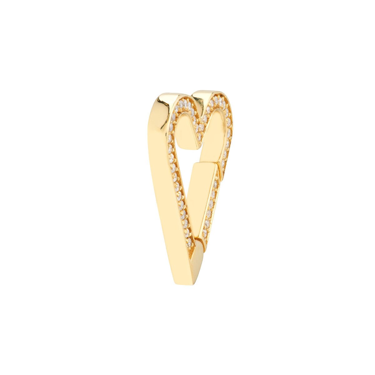 Birmingham Jewelry - 14K Yellow Gold Diamond Open Heart Push Lock - Birmingham Jewelry