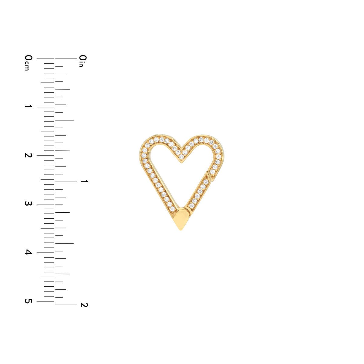 Birmingham Jewelry - 14K Yellow Gold Diamond Open Heart Push Lock - Birmingham Jewelry