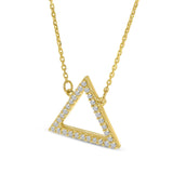 14K Yellow Gold Diamond Open Triangle Necklace Birmingham Jewelry Necklace Birmingham Jewelry 