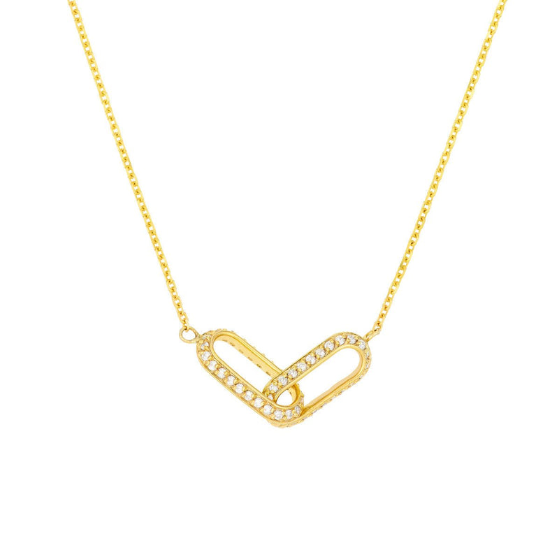 14k Diamond Paperclip Necklace — Sharon Teaman Designs