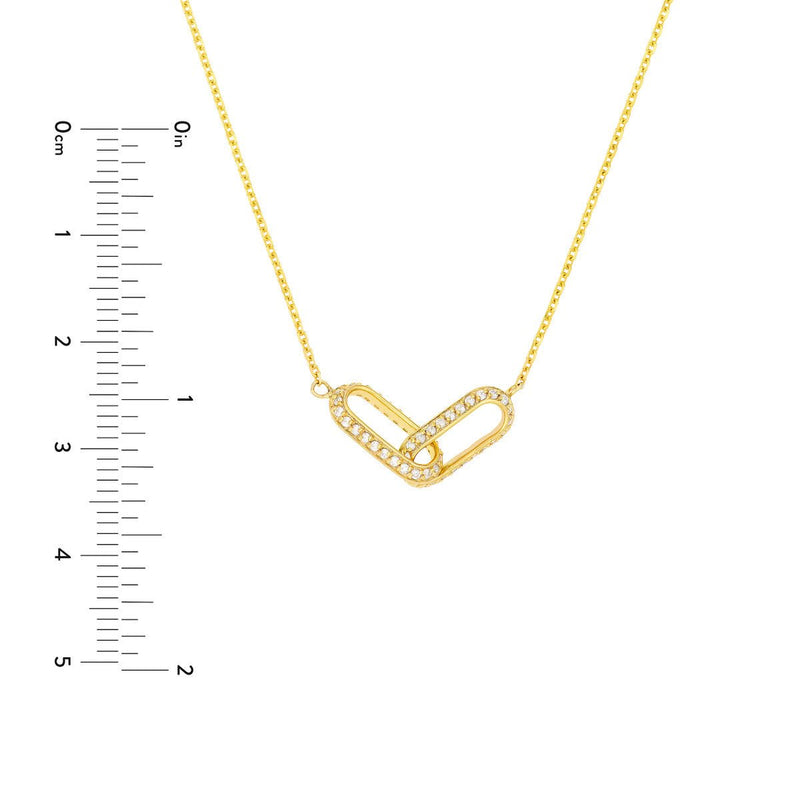 Birmingham Jewelry - 14K Yellow Gold Diamond Paper Clip Links Necklace - Birmingham Jewelry