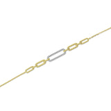 14K Yellow Gold Diamond Paperclip Chain Bracelet Birmingham Jewelry Bracelet Birmingham Jewelry 