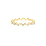 Birmingham Jewelry - 14K Yellow Gold Diamond Polished Zig Zag Band Ring - Birmingham Jewelry