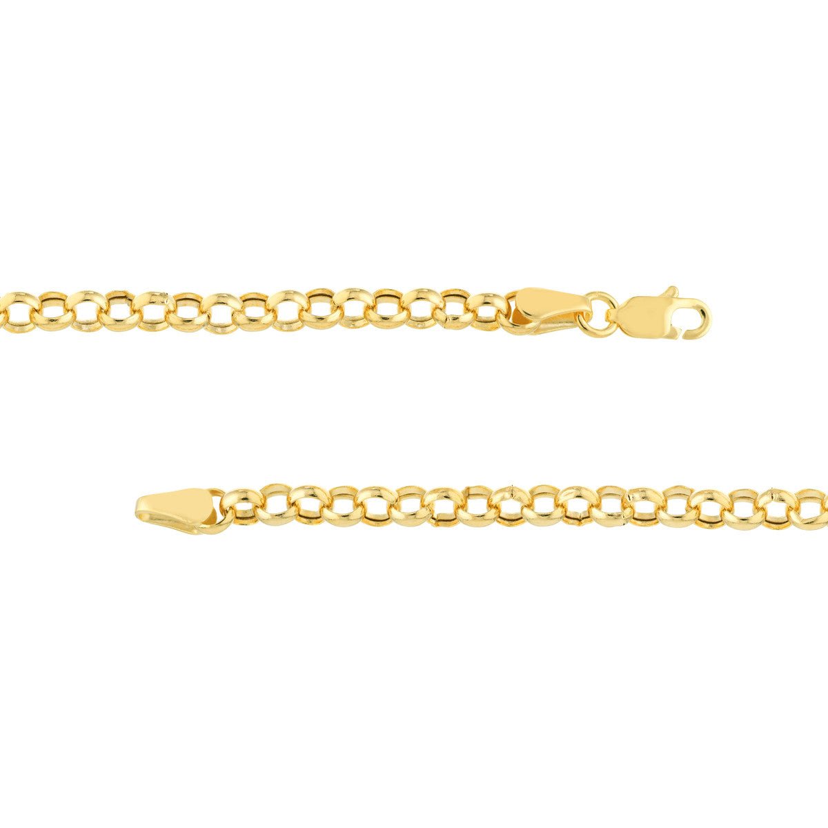 Birmingham Jewelry - 14K Yellow Gold Diamond Puff Link on Rolo Necklace - Birmingham Jewelry