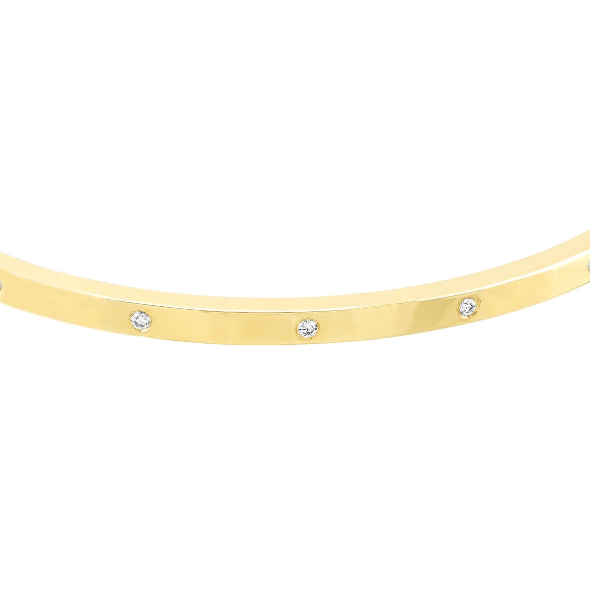 14K Yellow Gold Diamond Square Tube Bangle Birmingham Jewelry Bangle Bracelet Birmingham Jewelry 