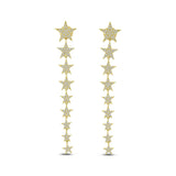 14K Yellow Gold Diamond Star Long Earrings Birmingham Jewelry Earrings Birmingham Jewelry 