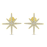 14K Yellow Gold Diamond Starburst Earrings Birmingham Jewelry Earrings Birmingham Jewelry 