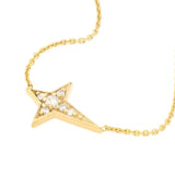 Birmingham Jewelry - 14K Yellow Gold Diamond Tapered Cross Adjustable Necklace - Birmingham Jewelry