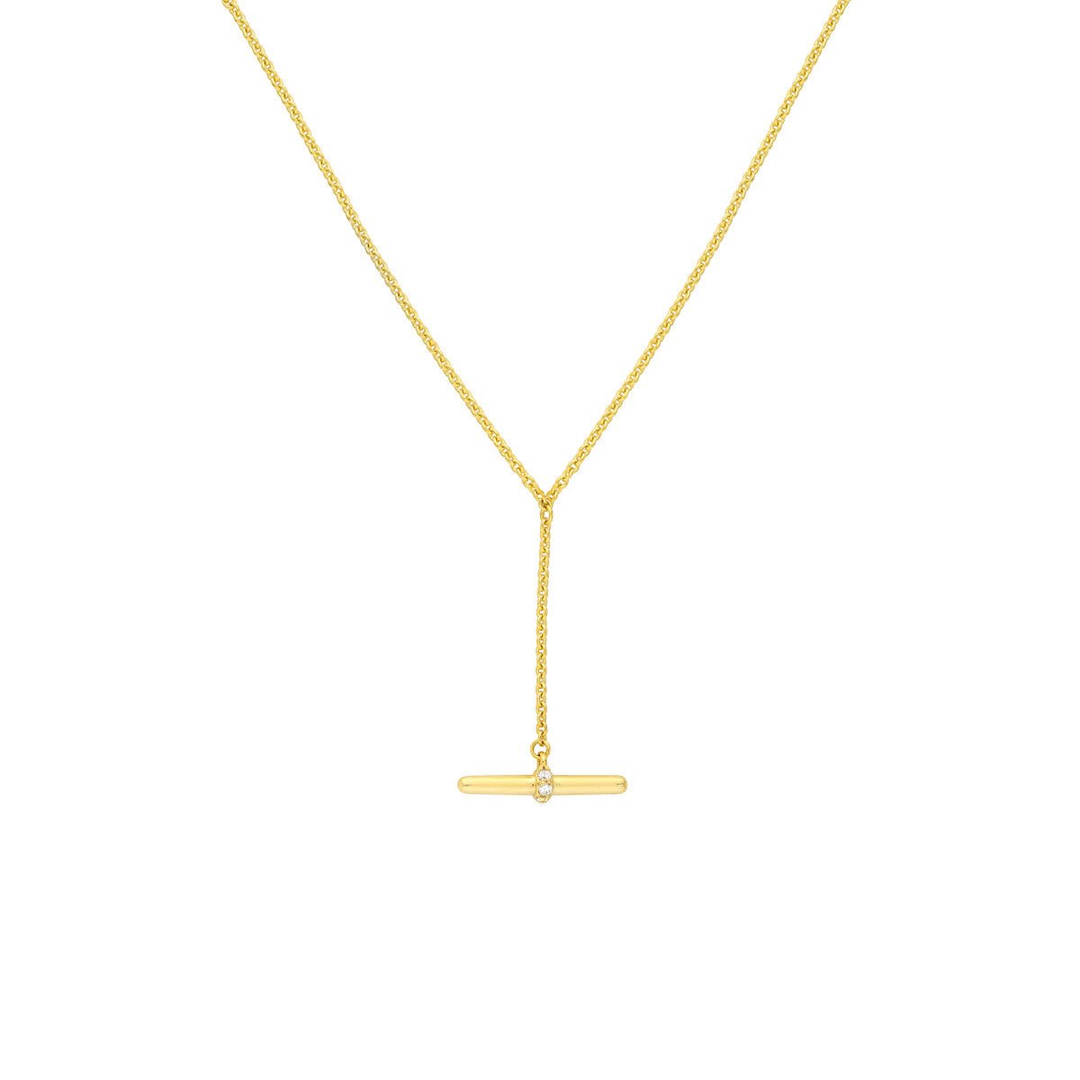 Birmingham Jewelry - 14K Yellow Gold Diamond Toggle Lariat Necklace - Birmingham Jewelry