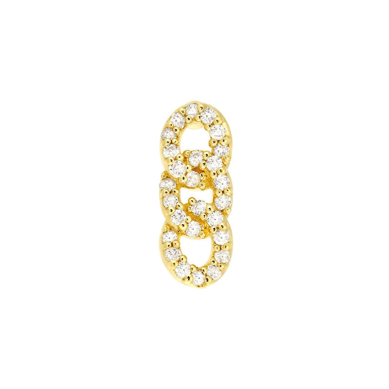Birmingham Jewelry - 14K Yellow Gold Diamond Triple Link Earrings - Birmingham Jewelry