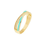 Birmingham Jewelry - 14K Yellow Gold Diamond Turquoise X Ring - Birmingham Jewelry