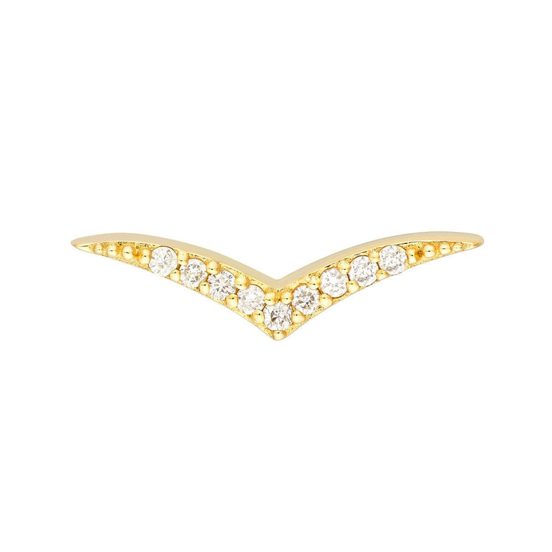 Birmingham Jewelry - 14K Yellow Gold Diamond Wing Micro Stud Earrings - Birmingham Jewelry