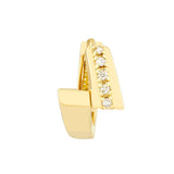 Birmingham Jewelry - 14K Yellow Gold Double Bar Ascending Diamond Hoop Earrings - Birmingham Jewelry