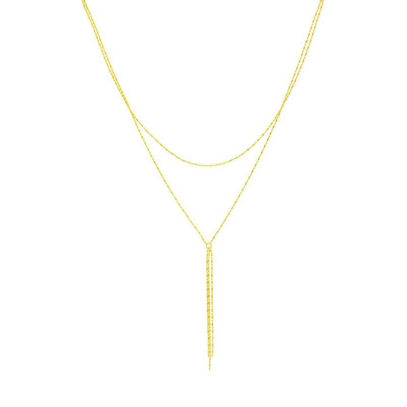 Birmingham Jewelry - 14K Yellow Gold Double Stranded Bead and Bar Choker Necklace - Birmingham Jewelry