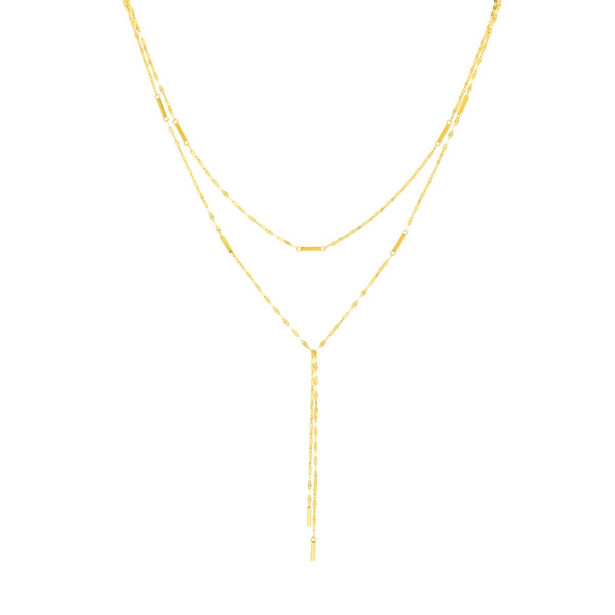 Birmingham Jewelry - 14K Yellow Gold Double Stranded Hammered Bar Choker Necklace - Birmingham Jewelry