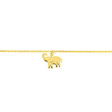 Birmingham Jewelry - 14K Yellow Gold Elephant Trio Adjustable Anklet - Birmingham Jewelry