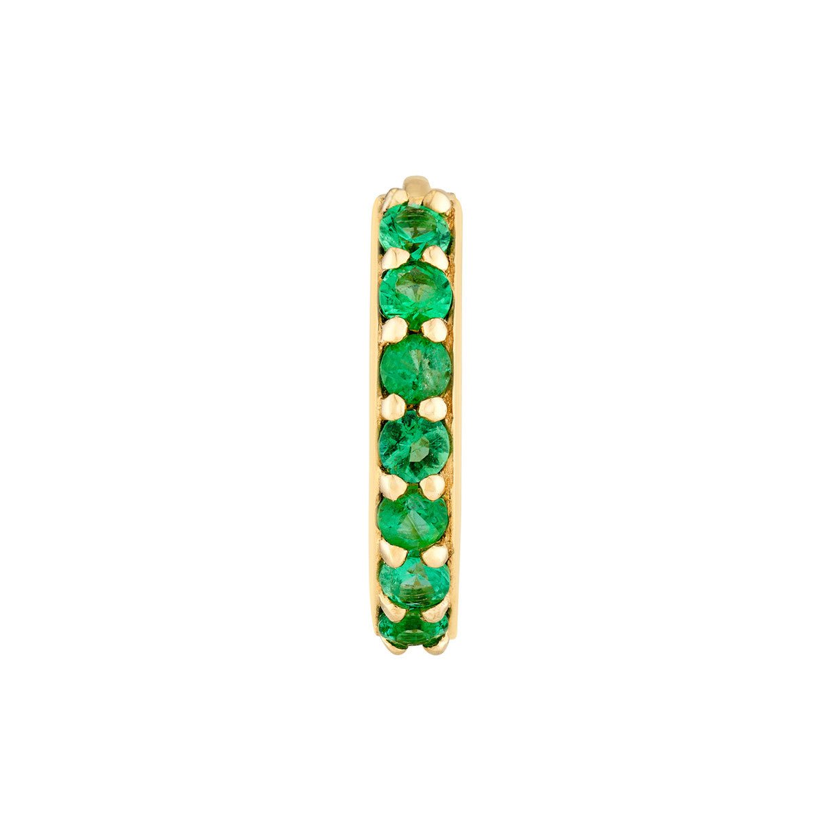 Birmingham Jewelry - 14K Yellow Gold Emerald Row Hoop Earrings - Birmingham Jewelry