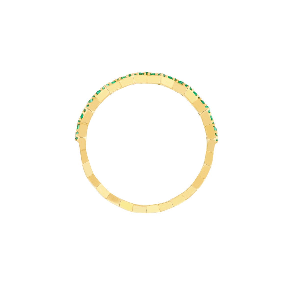 Birmingham Jewelry - 14K Yellow Gold Emerald Stones Zig Zag Ring - Birmingham Jewelry