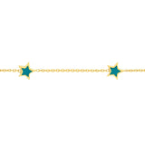 Birmingham Jewelry - 14K Yellow Gold Enamel Star Station Bracelet with Pear Lock - Birmingham Jewelry