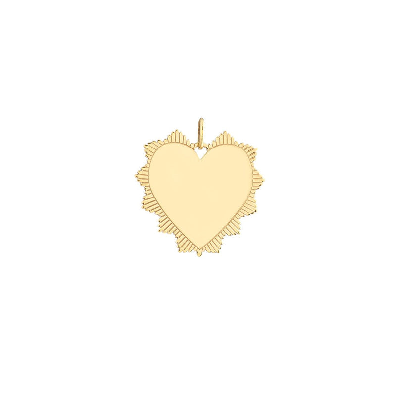 Birmingham Jewelry - 14K Yellow Gold Engravable Spike Heart Pendant - Birmingham Jewelry