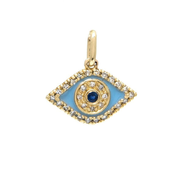 14K Yellow Gold Eye Round Bezel Sapphire Pendant Birmingham Jewelry Pendant Birmingham Jewelry 