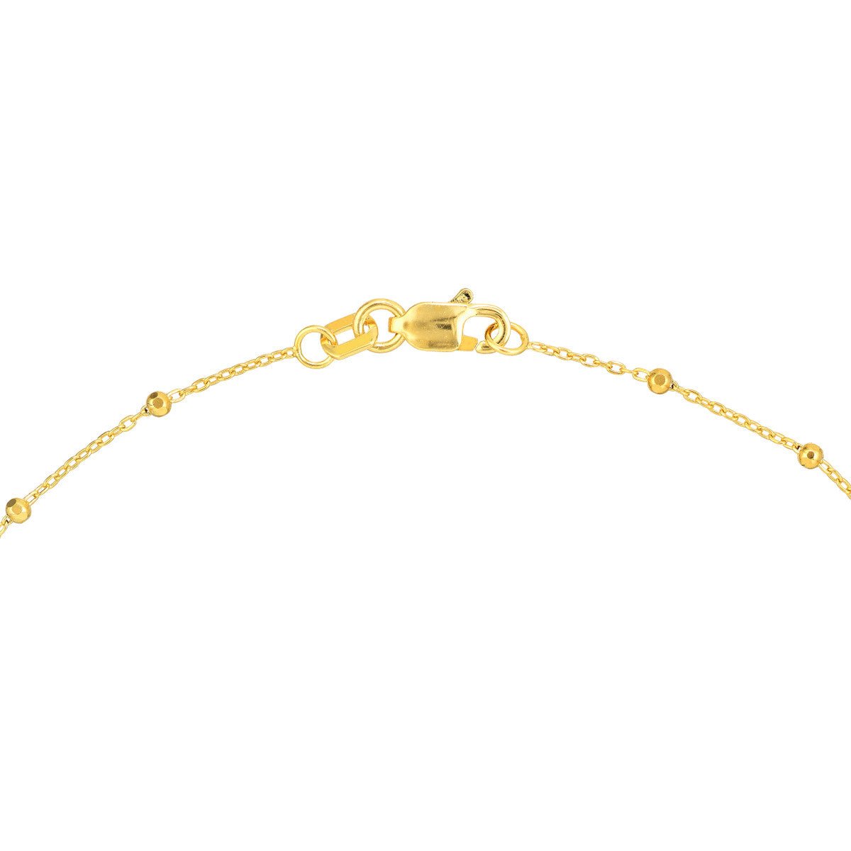 Birmingham Jewelry - 14K Yellow Gold Faceted Bead Saturn Chain with Lobster Lock Anklet - Birmingham Jewelry