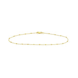 Birmingham Jewelry - 14K Yellow Gold Faceted Bead Saturn Chain with Lobster Lock Anklet - Birmingham Jewelry