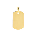 Birmingham Jewelry - 14K Yellow Gold Fancy Black Enamel Dog Tag with Border Pendant - Birmingham Jewelry