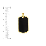 Birmingham Jewelry - 14K Yellow Gold Fancy Black Enamel Dog Tag with Border Pendant - Birmingham Jewelry