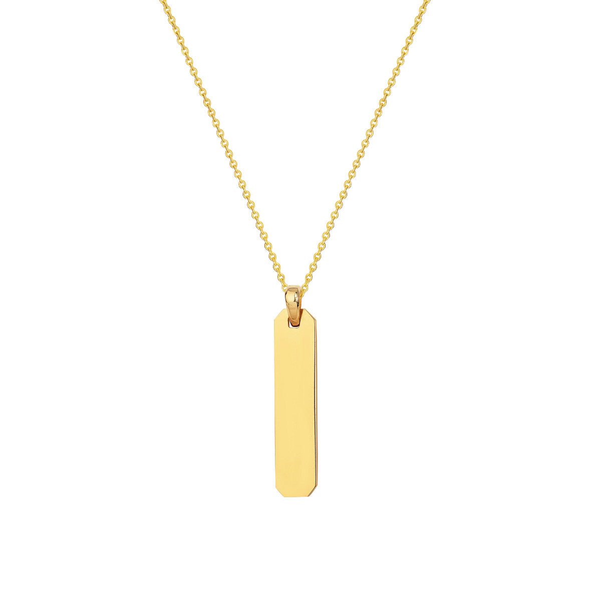 Birmingham Jewelry - 14K Yellow Gold Fancy Elongated Octagon Bar - Birmingham Jewelry