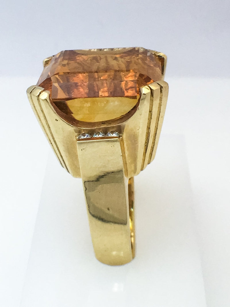 14K Yellow Gold Fashion Ring With Synthetic Alexandrite Center Stone